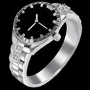 European And American Creative Watch Shaped Ring Fashion Women Mens Dial Qu B5N2