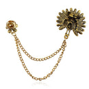Retro Clothing Creative Fashion Chain Ancient Golden Peacock Tassel Thorn H J5G9