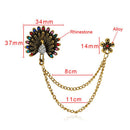 Retro Clothing Creative Fashion Chain Ancient Golden Peacock Tassel Thorn H J5G9