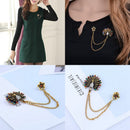 Retro Clothing Creative Fashion Chain Ancient Golden Peacock Tassel Thorn H J5G9