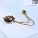 Retro Clothing Creative Fashion Chain Ancient Golden Peacock Tassel Thorn H J5G9