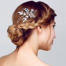 Women Hairpin Hair Comb Clip Floral Head Piece Crystal Flower Bride Hair Pi