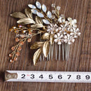 Women Hairpin Hair Comb Clip Floral Head Piece Crystal Flower Bride Hair Pi