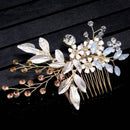 Women Hairpin Hair Comb Clip Floral Head Piece Crystal Flower Bride Hair Pi