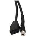 High Quality Black 10 Pin 3.5 mm Jack socket Car USB AUX IN Adapter Cable F Y9B2