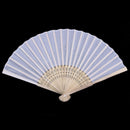 24 pcs/lot White Folding Elegant Silk Hand Fan with Gift bag Wedding & Part