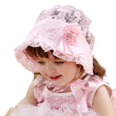 Lace Girls Hat Flower Princess Sun Hat Lace Up Girls Palace Beanie European Q5W1