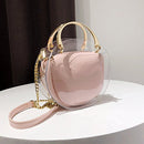 Round Clear Crossbody Bag Messenger Handbag Tote Shoulder Money Bank with I N7H2