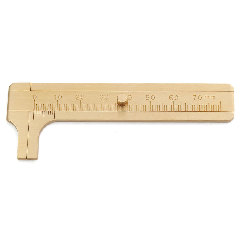 70mm Mini Brass Sliding Gauge Vernier Bead Wire Jewelry Measuring Pocket Caliper