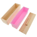 DIY Handmade Soap Silicone Mold - Rectangular Soap Mold with Wooden Box and G5U4