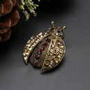 Ladies women alloy diamond cute insects brooch ladybug P5I6