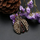 Ladies women alloy diamond cute insects brooch ladybug P5I6