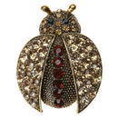 Ladies women alloy diamond cute insects brooch ladybug P5I6