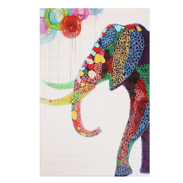 Cartoon Elephant Picture Frameless Modern Abstract Canvas Oil Painting Wall Decoration