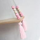 Wooden Wall shelf Hanging Tassel Children baby Nordic Style Wall Frame blue I1O4