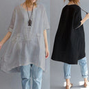 Women Summer Short Sleeve Irregular Cotton Tops T-shirt Blouse Plus Size,Gr O4P6