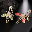 Cute Honeybee Women Brooches Animal Shapes Crystal Bee Brooch Pins Badges F J9Z2