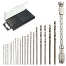 21pc Mini 0.3-1.6mm HSS Twist Micro Drill Bits with Aluminum Hand Drill