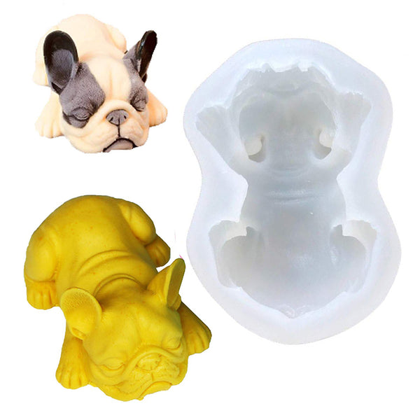 Bull Dog Silicone Soap Mold Animal Chocolate Model Cake Mould Decor DIY Baking Tool