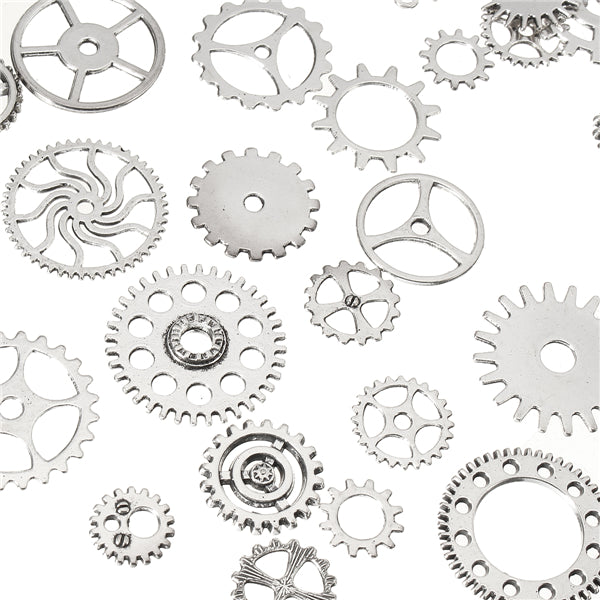 60-70Pcs Steampunk Altered Art Craft Cyberpunk Gear Wheels Decoration Part