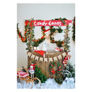 5x7FT Christmas Tree Snow Lights Flags Canned Candy Photography Backdrop Studio Prop Background