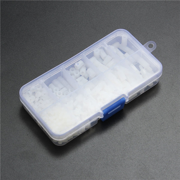 Suleve M3NH9 M3 Nylon Screw White Hex Screw Nut Nylon PCB Standoff Assortment Kit 300pcs