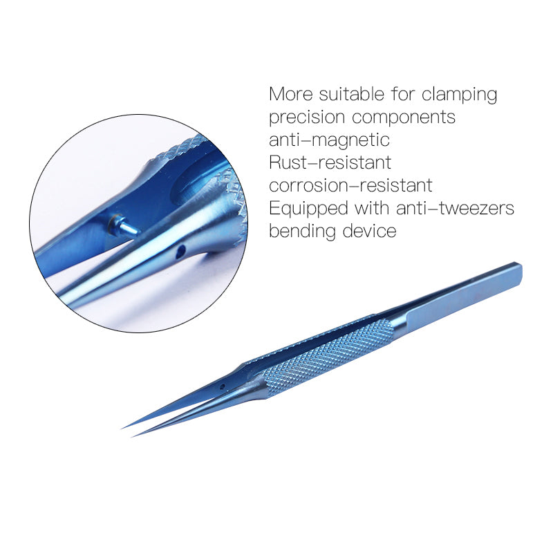 2 pcs Titanium alloy tweezers professional maintenance tool 0.15mm edge pre B6C4