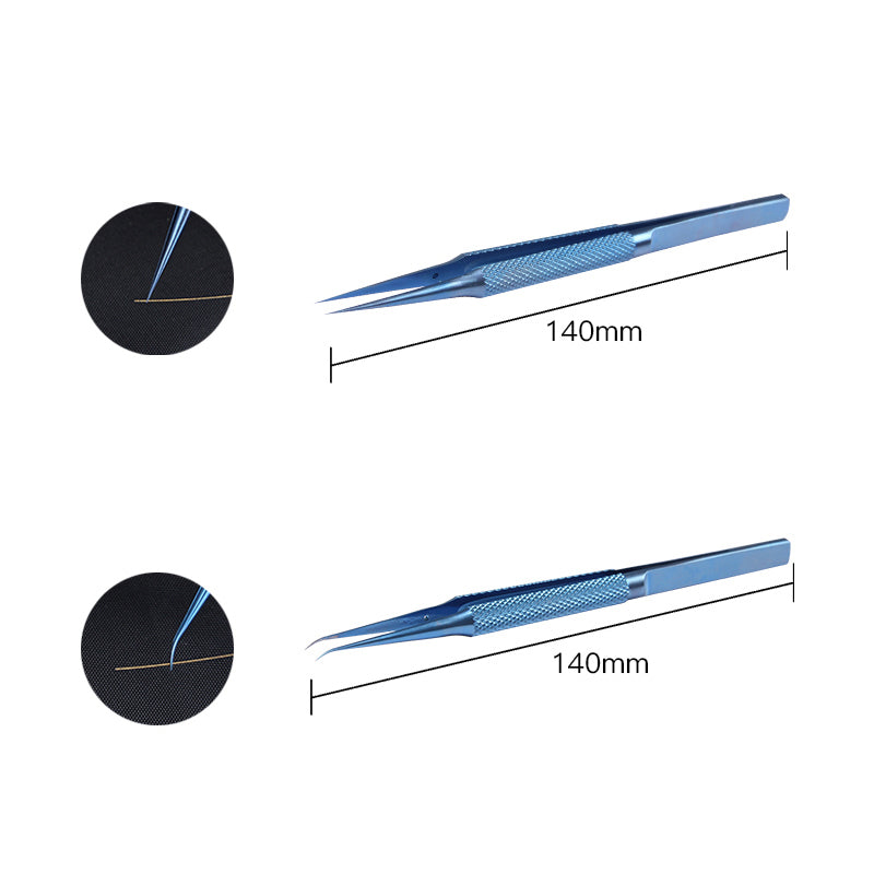 2 pcs Titanium alloy tweezers professional maintenance tool 0.15mm edge pre B6C4