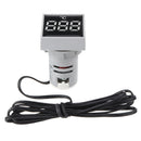 3pcs Mini Crystal Film Square White LED Digital Thermometer Signal Light AC 50-380V 220V Temperature Meter Indicator Range -20-200 with 1m Sensor