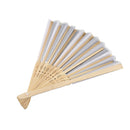 10 pcs/lot 21cm White Color Fabric Hand Fan, Silk Hand Fan Wedding Party Pr U8B3