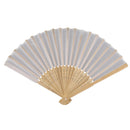 10 pcs/lot 21cm White Color Fabric Hand Fan, Silk Hand Fan Wedding Party Pr U8B3