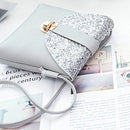 women small bling bling shoulder bag lady's mini cute solid color Glossy ha N1S5
