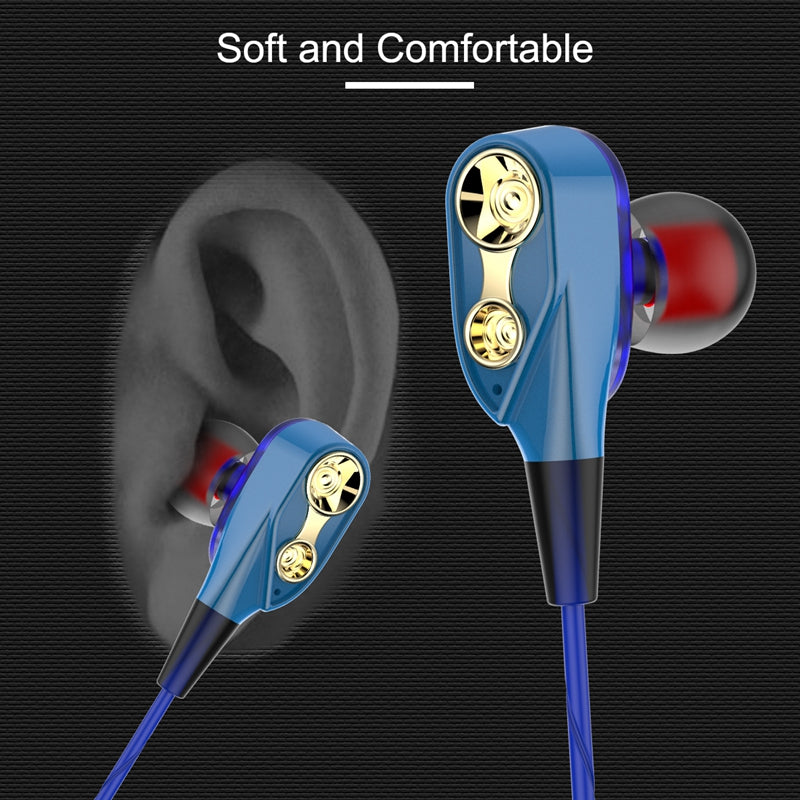 Wired earphone Super Bass Noise Isolation HIFI 3.5mm dual drive stereo In-E P1M7