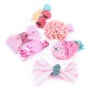 6Pcs Cute Baby Girls Hair Clips Handmade Fabric Bowknot Crown Hairpins Todd A3I9