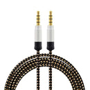 black 1.5 meter high-grade braided metal audio cable 3.5 mm AUX audio cable Q1D7