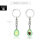 Cute green avocado friendship keychain set hearts asymmetric bff avocado gi Z1L7