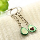 Cute green avocado friendship keychain set hearts asymmetric bff avocado gi Z1L7