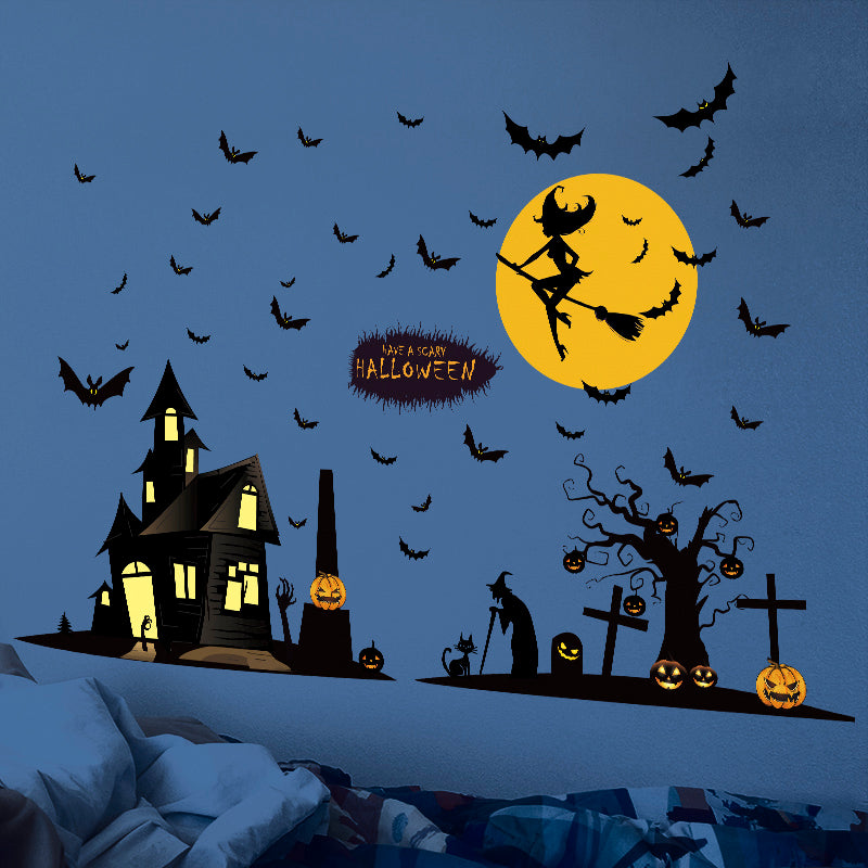 Miico XL891 Cartoon Sticker Halloween Sticker Removable Wall Sticker Room Decoration - Witch
