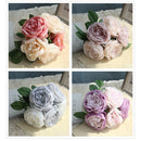 5 head silk rose multilayer artificial flower wedding hand flower bouquet h Y8G2