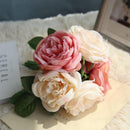 5 head silk rose multilayer artificial flower wedding hand flower bouquet h Y8G2