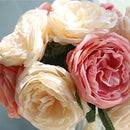 5 head silk rose multilayer artificial flower wedding hand flower bouquet h Y8G2