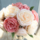 5 head silk rose multilayer artificial flower wedding hand flower bouquet h Y8G2