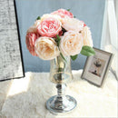 5 head silk rose multilayer artificial flower wedding hand flower bouquet h Y8G2
