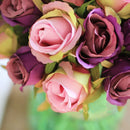 12pcs/lots Artificial Rose Flowers Wedding bouquet Thai Royal Rose Silk flo E4V3