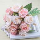 12pcs/lots Artificial Rose Flowers Wedding bouquet Thai Royal Rose Silk flo E4V3