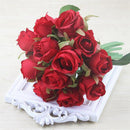 12pcs/lots Artificial Rose Flowers Wedding bouquet Thai Royal Rose Silk flo W2P6