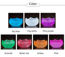 Color Lotus Diwali Glass Candle Holders Buddhism Religious Activities Ornaments Ghee Lamp Holder Candlestick