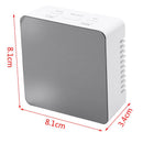 Multifunction Noiseless Mirror Clock Digital Display Time Night Light Led A W8P9