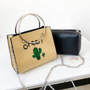 Women's Fashion Straw Braid Fairy Cactus Small Fresh Chain Knitted Handbag  L2Z2