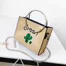 Women's Fashion Straw Braid Fairy Cactus Small Fresh Chain Knitted Handbag  L2Z2